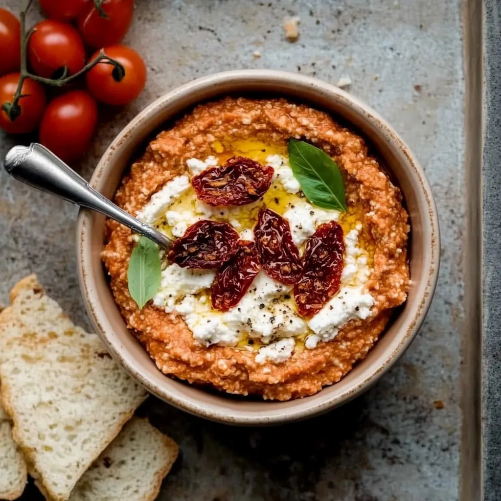 Ein Schüssel mit Tomaten, Basilikum und Käse.