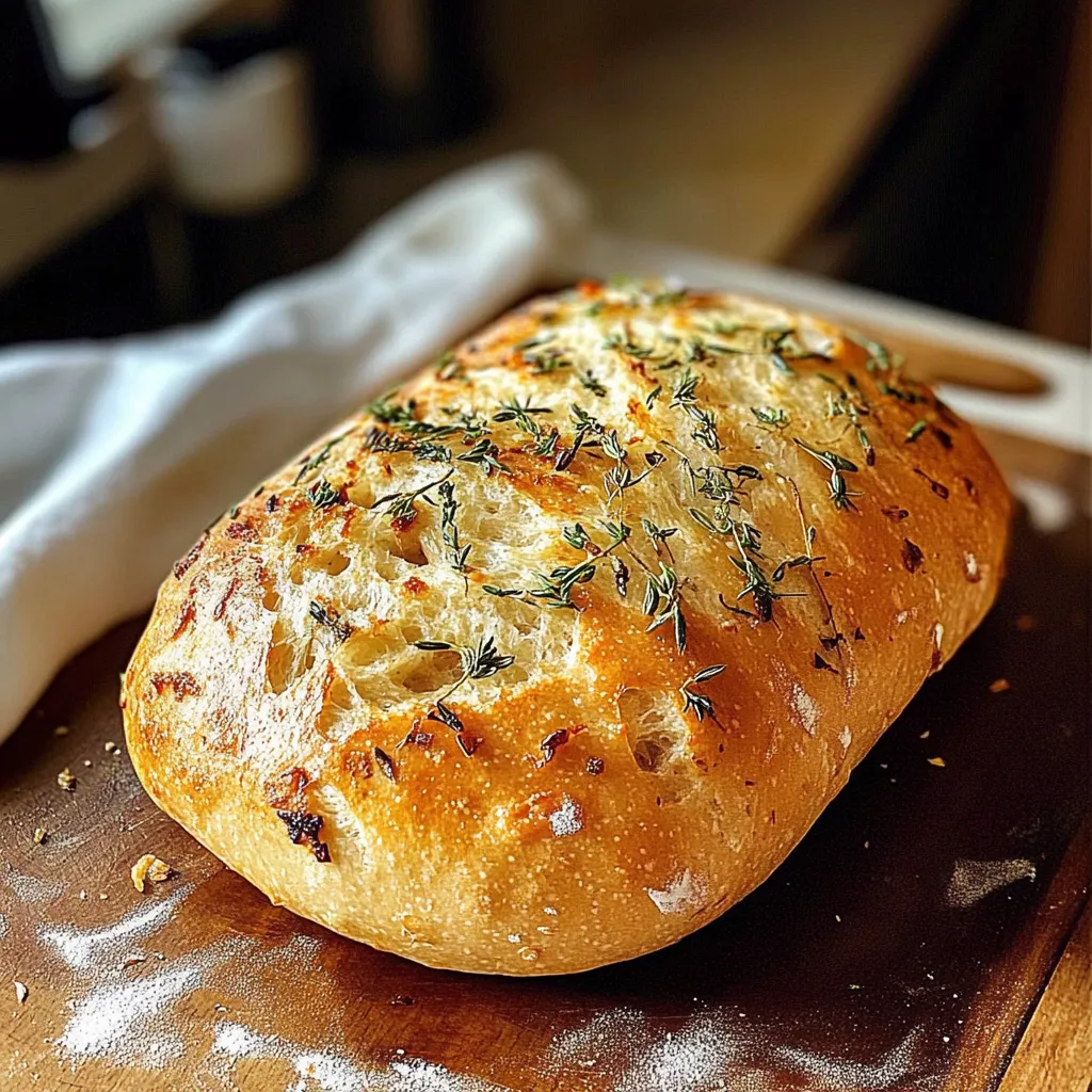Ein Knoblauchbrot auf einem Tisch.