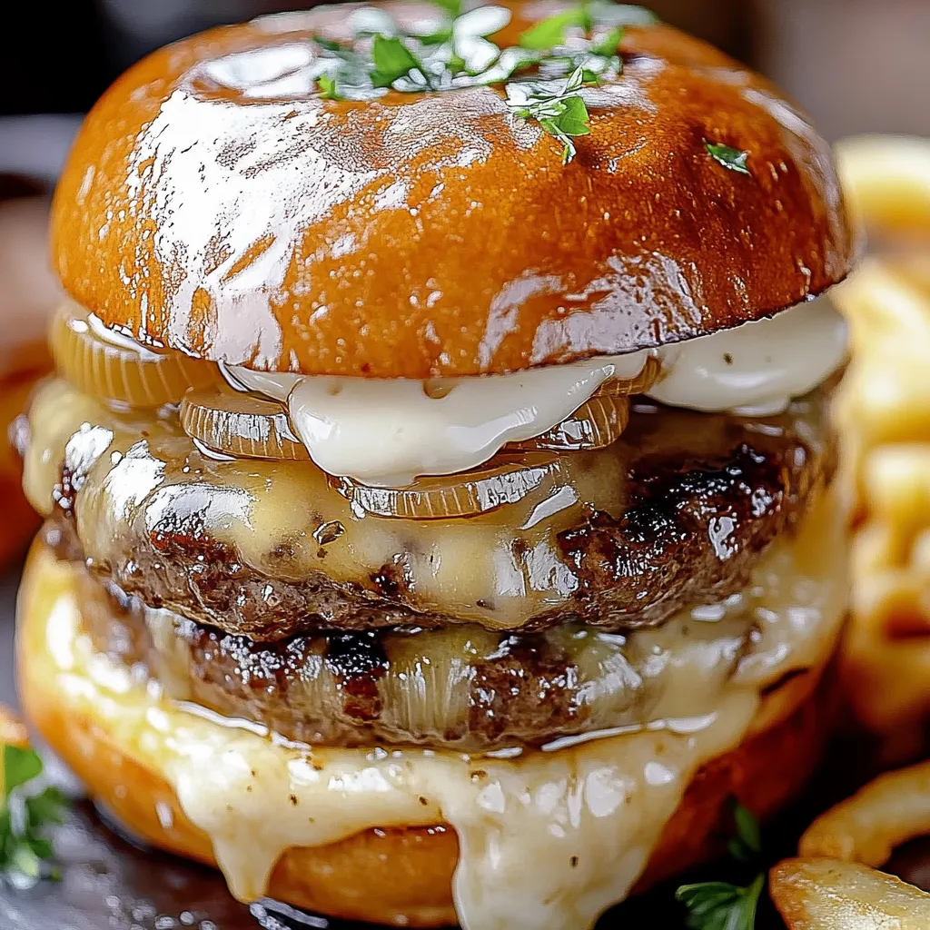 Französische Zwiebel-Burger
