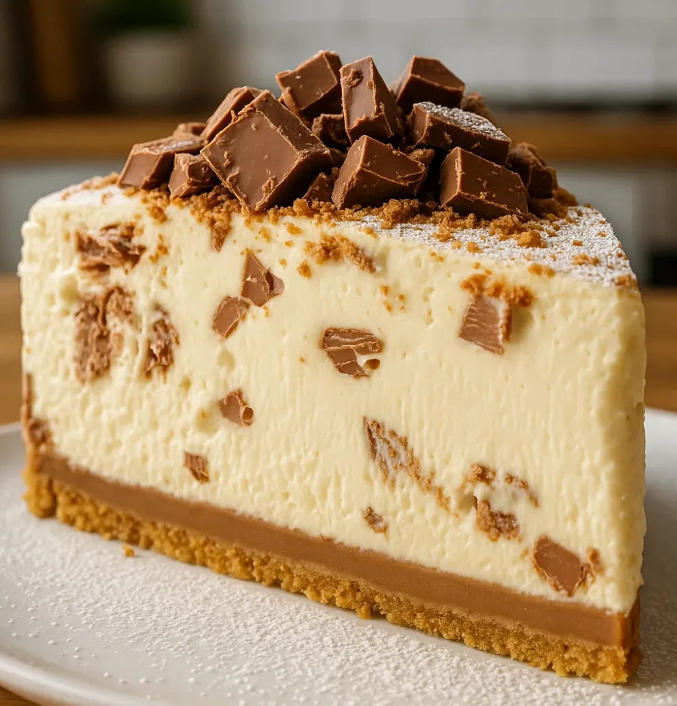 Kinder Bueno-Käsekuchen mit Keksboden.