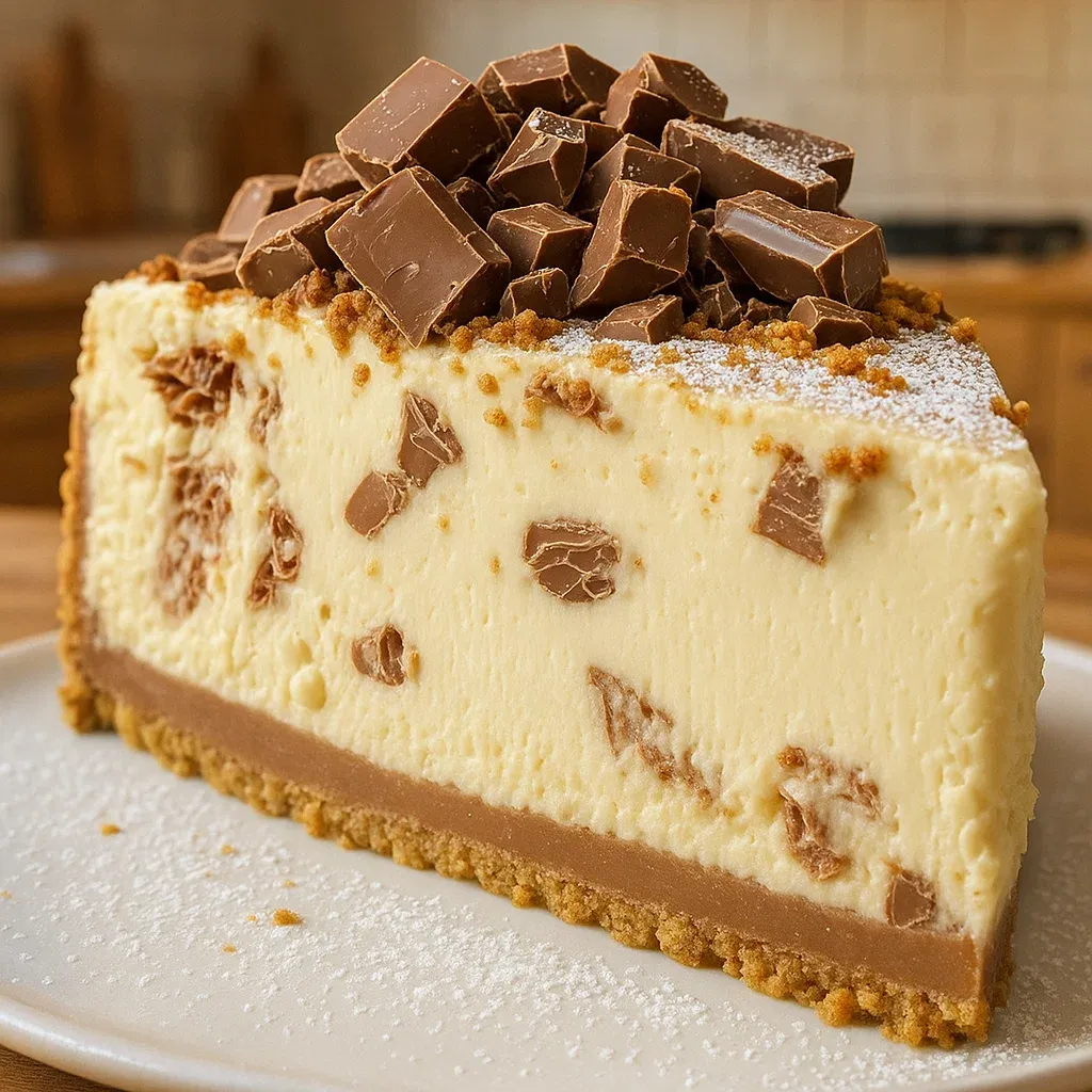 Kinder Bueno-Käsekuchen mit Keksboden.