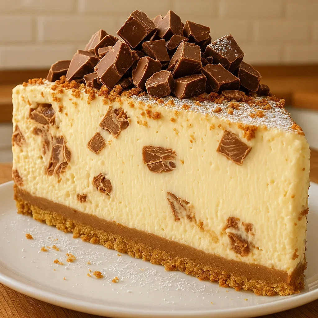 Kinder Bueno-Käsekuchen mit Keksboden.