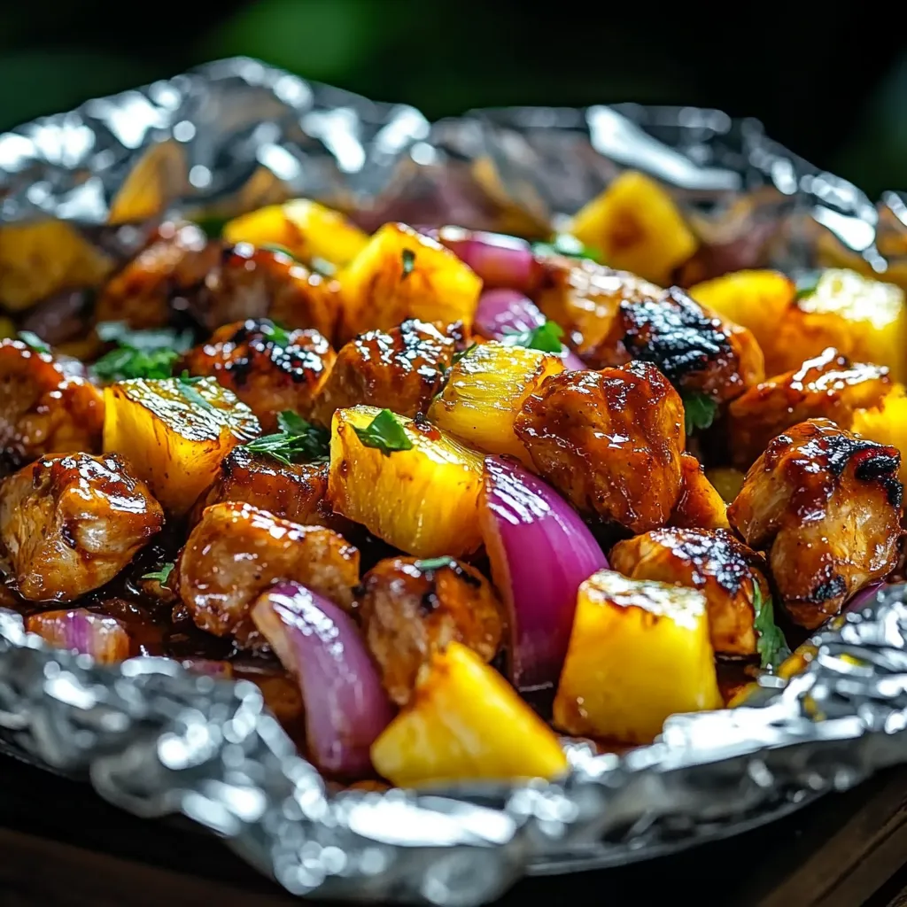Eine Schüssel mit Zwiebeln und Ananas.