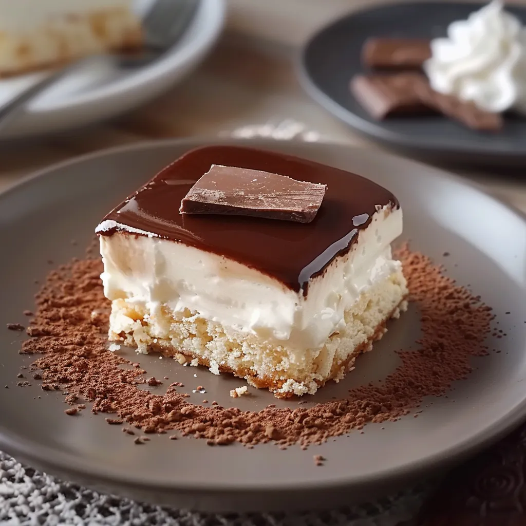 Eine Schokoladenkugel auf einem Plate.