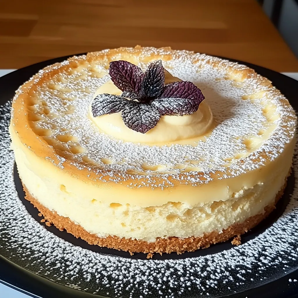 Ein Quark-Schneekuchen mit Vanillepudding auf einem Teller.