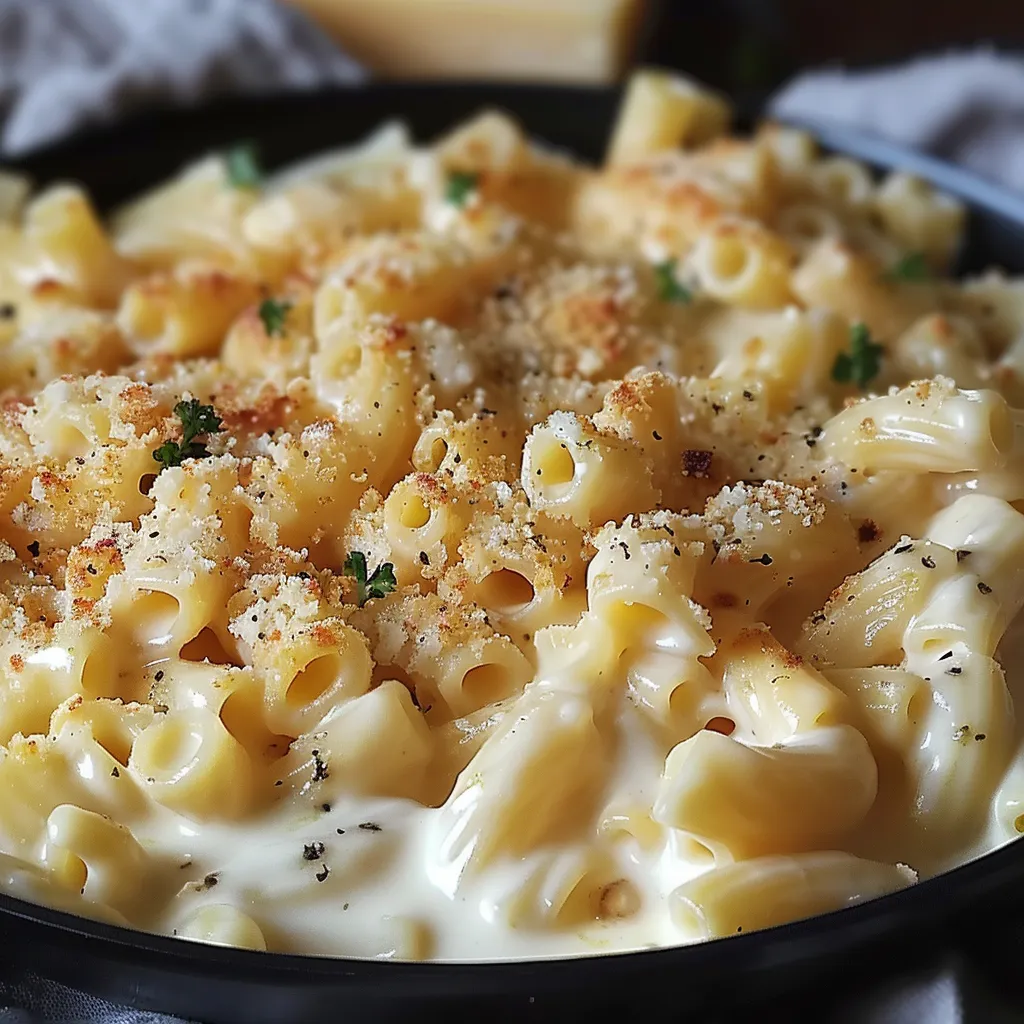 Ein Schälchen mit macaroni und käse.