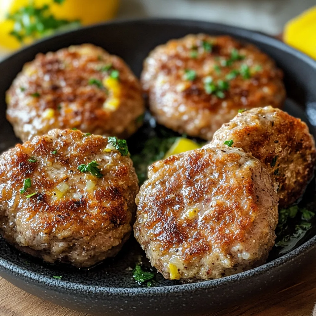 Eine Schüssel mit Saftige Frikadellen.