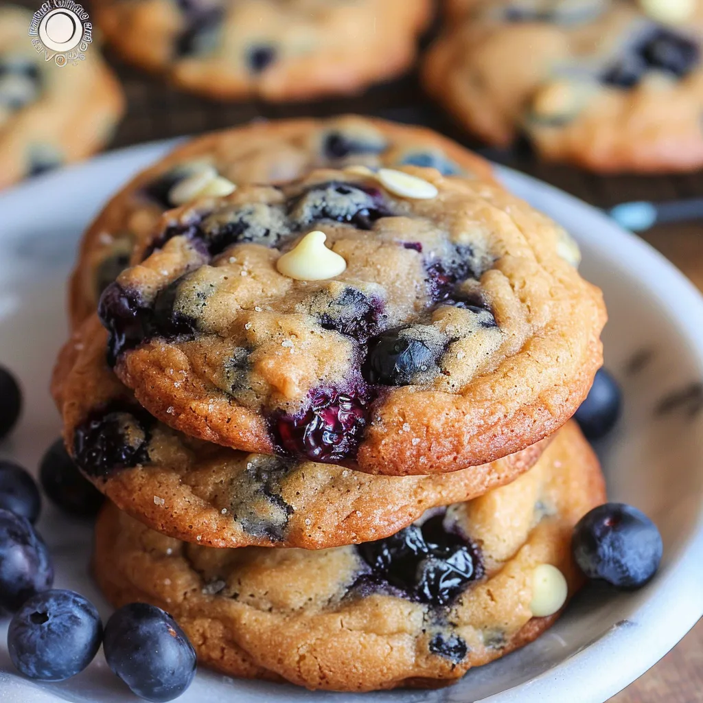 Eine Platte mit drei Biscuit-Büsten, die mit Blaubeeren und Schokolade garniert sind.