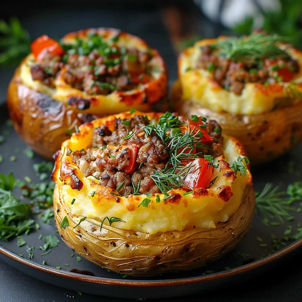 Ein Schalenröschen mit Kartoffeln und Zwiebeln.