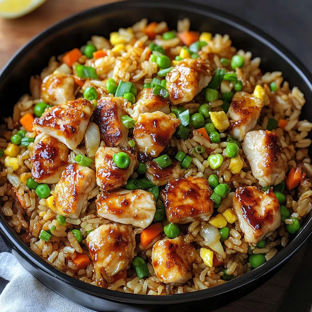 Ein schwarzes, mit Rice und Gemüse gefülltes Wok.