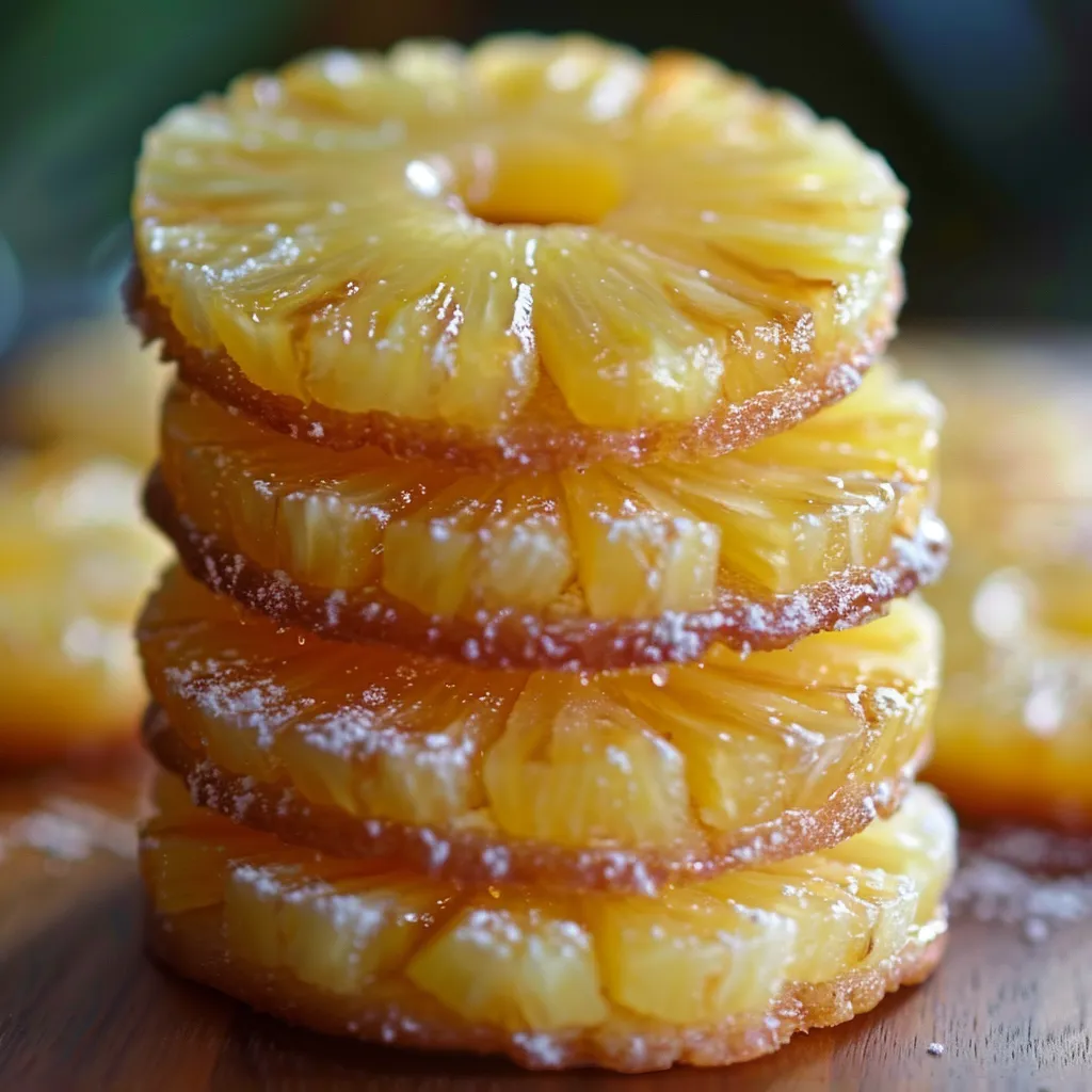 Eine Pyramide aus Pineapple-Konfekt, die aus mehreren Schichten besteht.