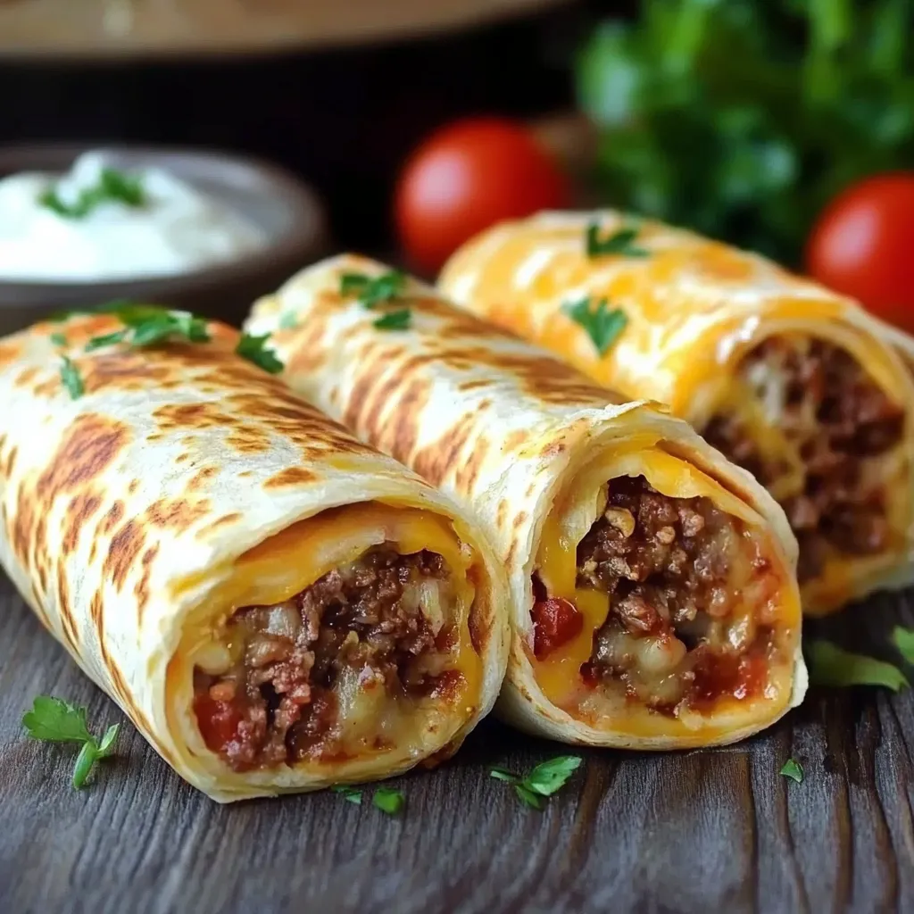 Tortillas mit Hackfleisch und Käse.