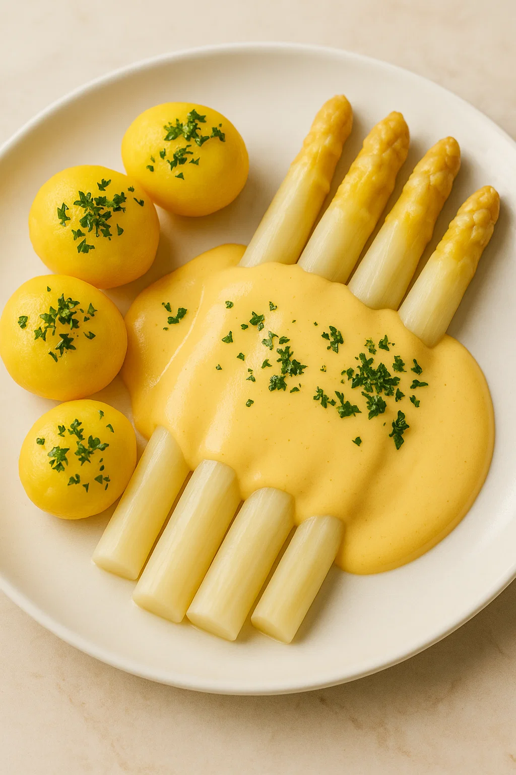 Eine Platte mit gegrillten Zwiebeln, Asparagus und Käse.