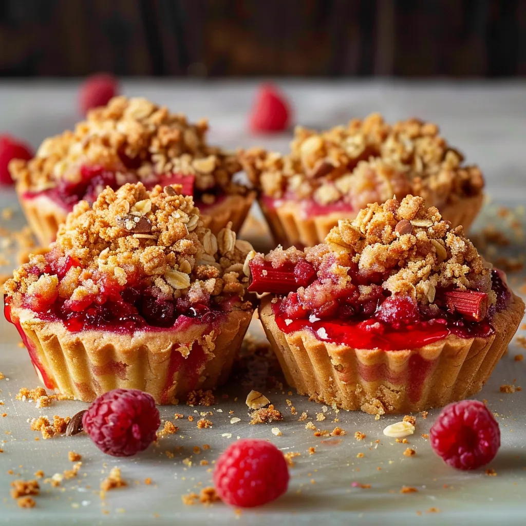 Zwei kleine Kuchen mit Nüssen und Raspberry-Füllung auf einem Teller.