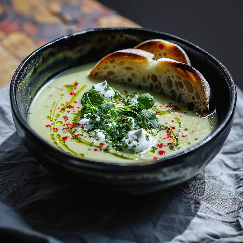 Ein schwarzes, glänzendes Bowl mit einer Mischung aus Käse, Gemüse und Sauce.
