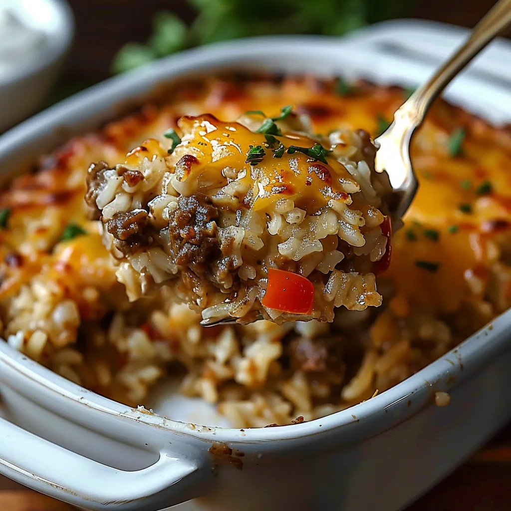 Ein Besteckteller mit Rice und Käse.