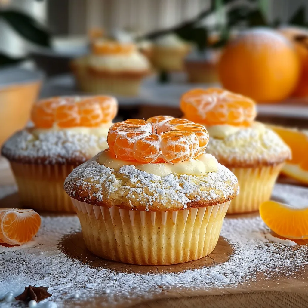 Ein weißer Tisch mit drei weißen Becher, auf denen sich süße Desserts mit Zitrusgeschmack befinden.