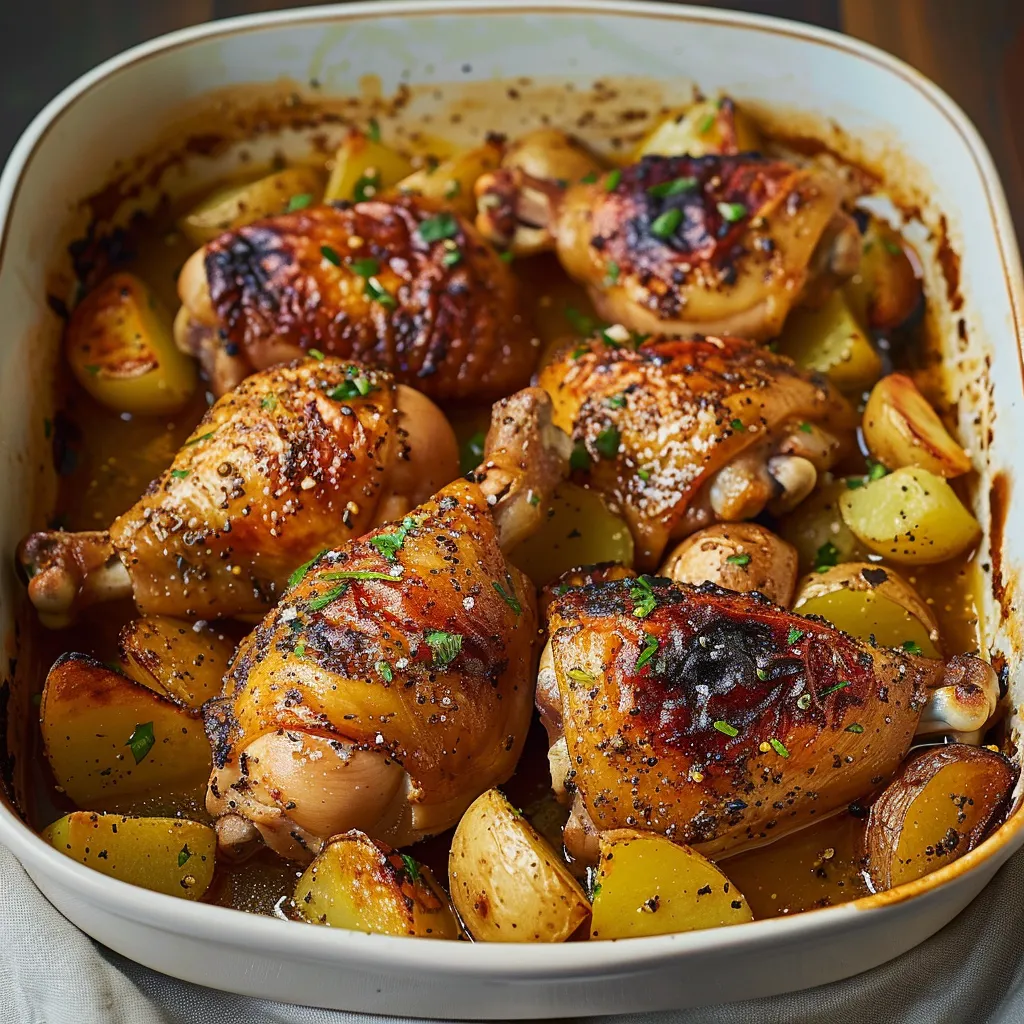 Ein weißer Teller mit einer Mischung aus Gemüse und Fleisch, darunter Kartoffeln, Paprika, Zwiebeln und Chili.